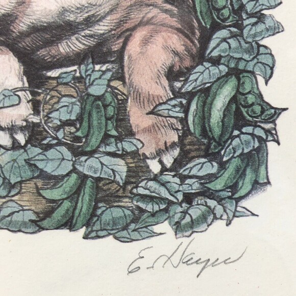 Eileen Hayes Pigs Art Print Titled Pork and Beans Vintage Pencil Signed & FRAMED - Picture 3 of 12